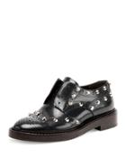 Studded Wing-tip Derby Loafer, Bleu Obscur