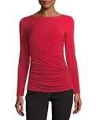 Ruched Long-sleeve Tee,