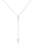Two-cross Long Chain Necklace