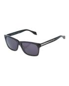 Rectangle Acetate Sunglasses, Dark Gray