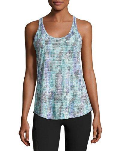 Winged Racerback Performance Tank, Black/white