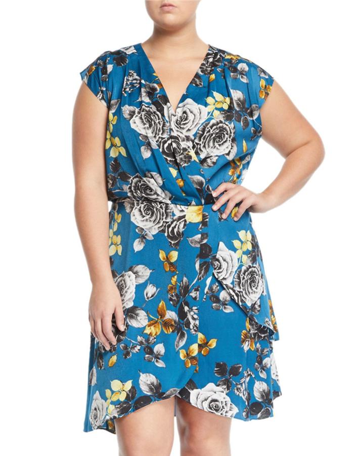 Pierce Wrap Dress, Teal,