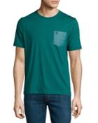 Penguin Short-sleeve Cotton Tee W/polka-dot Pocket, Storm (blue), Men's,