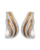 18k Two-tone Gold & Diamond Hoop Earrings