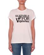 Suitable For Vegetarians Crewneck Short-sleeve Cotton T-shirt