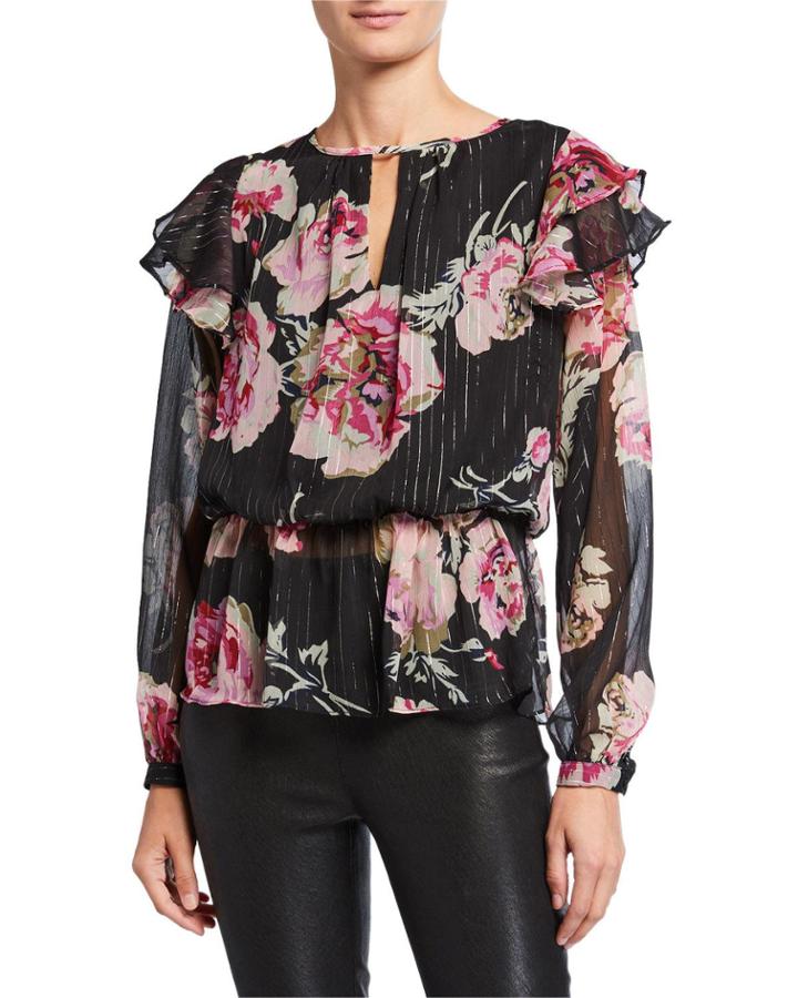 Evelynn Floral Ruffle Blouse