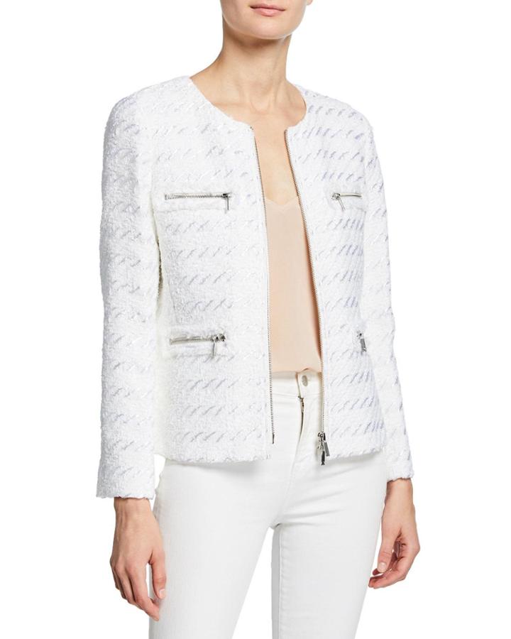 Emelyn Multi-zipper Tweed Jacket
