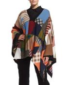 Patchwork Knit Poncho,