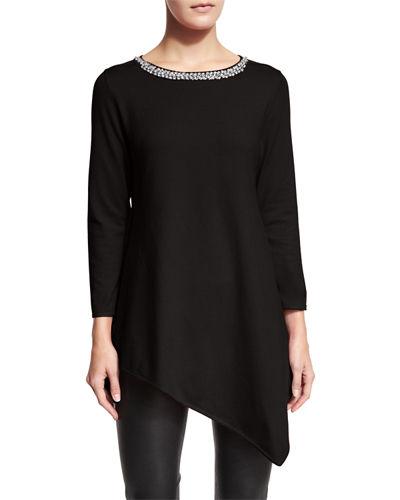Jewel-neck Asymmetric Tunic