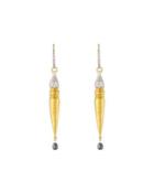 Sultan 24k/18k Two-tone Long Delicate Diamond Earrings