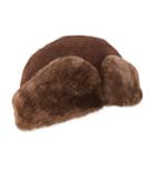 Men's Leather Ushanka Hat W/ Fur Trim