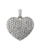 18k White Gold Diamond Pave Heart Pendant
