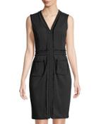 Fringe-trim V-neck