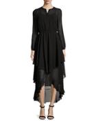 Boho Chiffon Shirtdress, Onyx