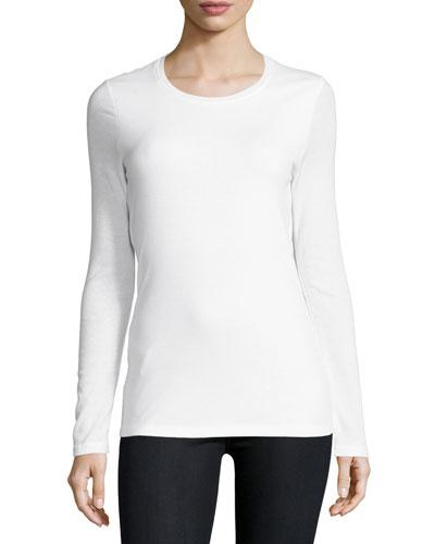 Lace-back Long-sleeve Tee, White