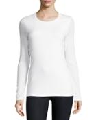 Lace-back Long-sleeve Tee, White