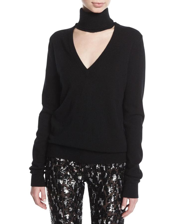 Cashmere Cutout Turtleneck
