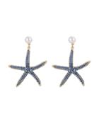 Starfish Crystal Drop Earrings