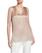 Monili Beaded Satin V-neck