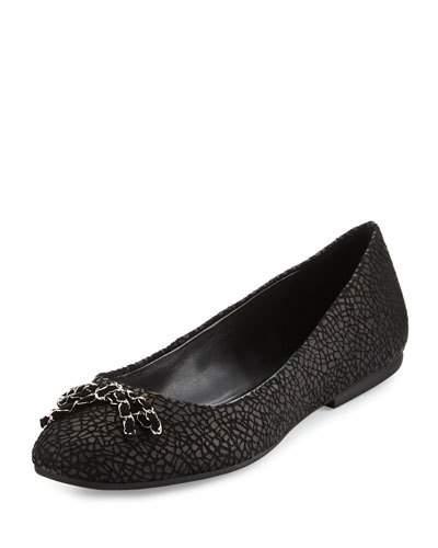 Inca Bow Leather Flat, Black