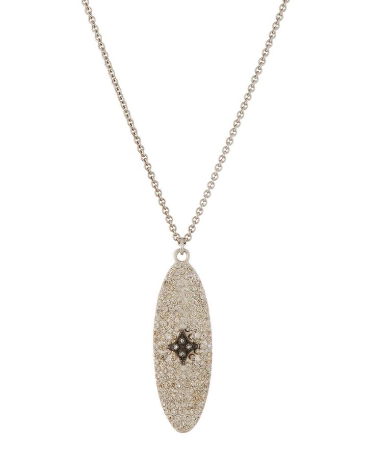 Pav&eacute; Crivelli Oval Pendant Necklace