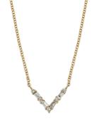 14k Diamond Baguette Chevron Necklace