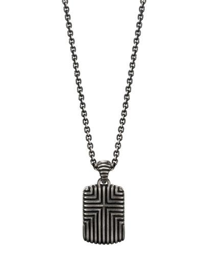 Men's Bedeg Cross Dog Tag Pendant Necklace,