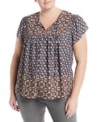 Patchwork Short-sleeve Blouse,