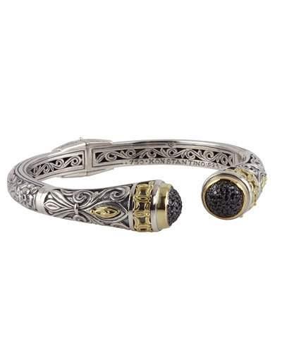 Asteri Hinged Cuff Bracelet W/ Pave Black Diamonds