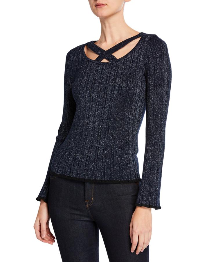 Metallic Ribbed Crisscross