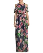 Floral-print Cold-shoulder