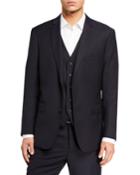 Men's Wool Slim Fit Three-piece Vested