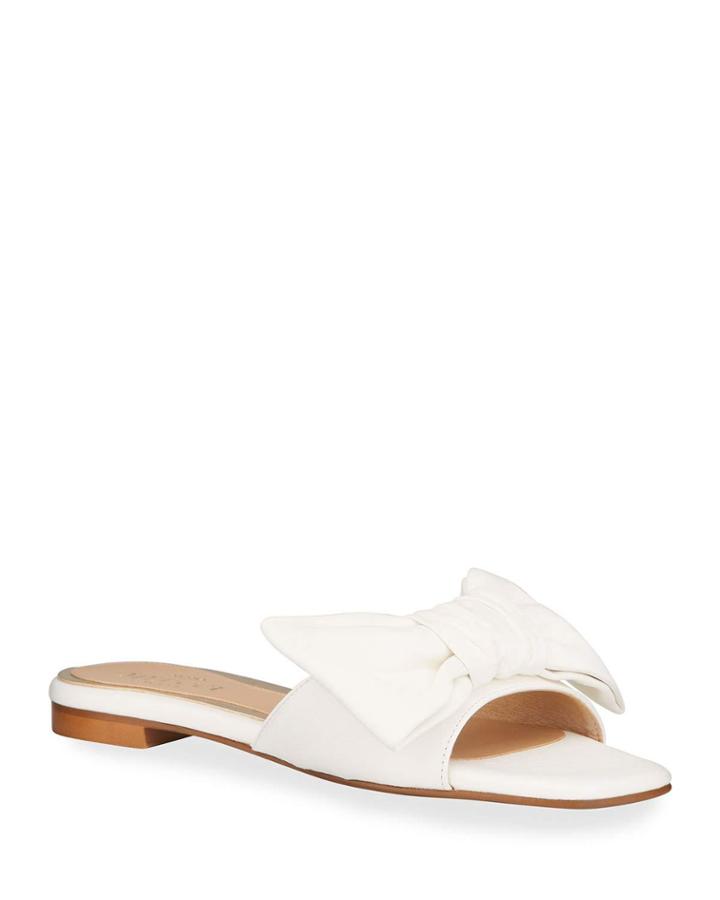 Mahala Large Bow Leather Flat