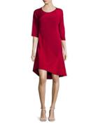 Half-sleeve Shift Dress, Red