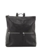 Neiman Marcus Made In Italy Slouchy Tumbled Italian Leather Backpack, Black