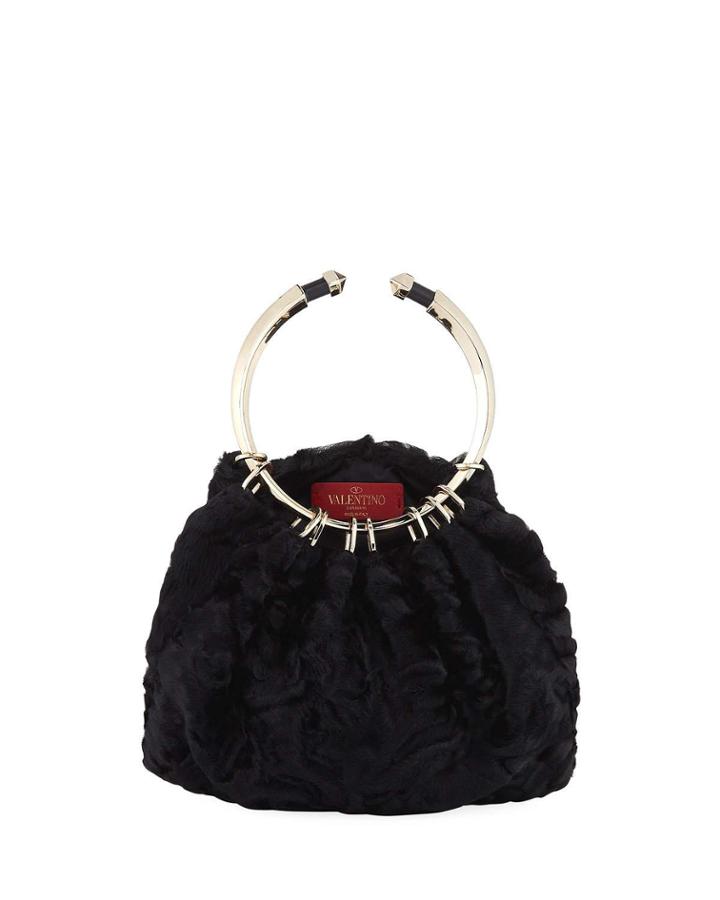 Shearling Ring Clutch Bag