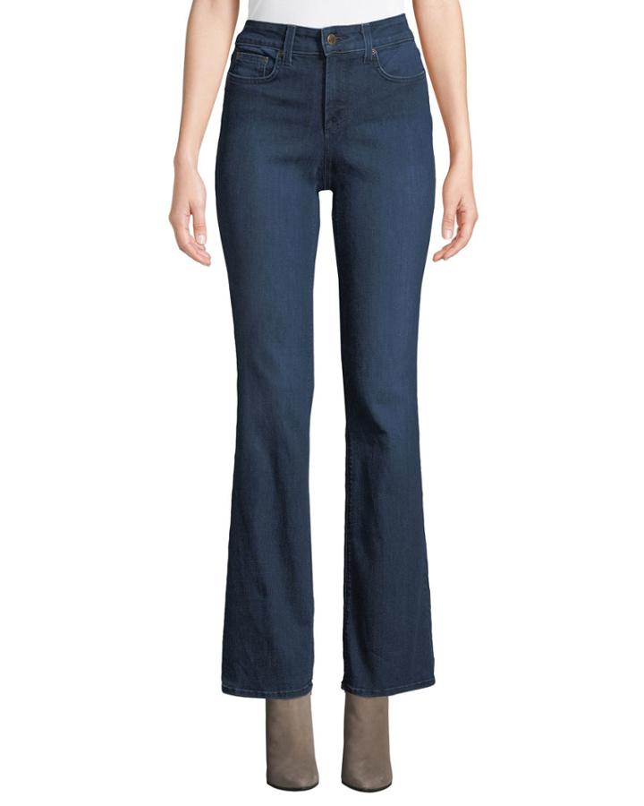Barbara Embroidered-pocket Boot-cut Jeans
