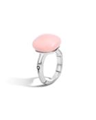 Bamboo Silver Orb Ring With Guava Chalcedony,