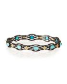 Old World Open Scroll Cravelli Bangle With Turquoise