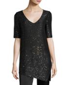 Pranay Sequined Knit Asymmetric