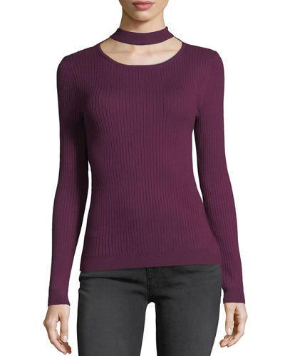 Ribbed Choker-neck