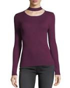 Ribbed Choker-neck