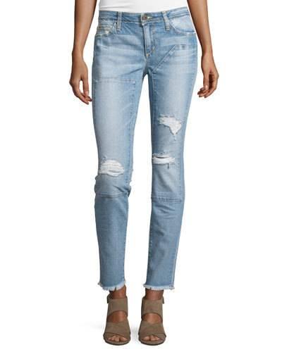 Distressed Skinny Jeans W/patches, Yuki