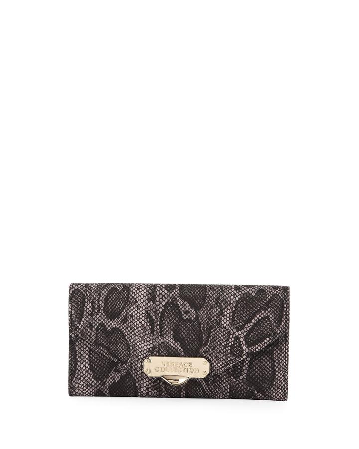 Small Snake-embossed Leather Crossbody Bag