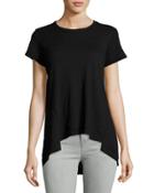 High-low Shrunken Jersey Crewneck Top