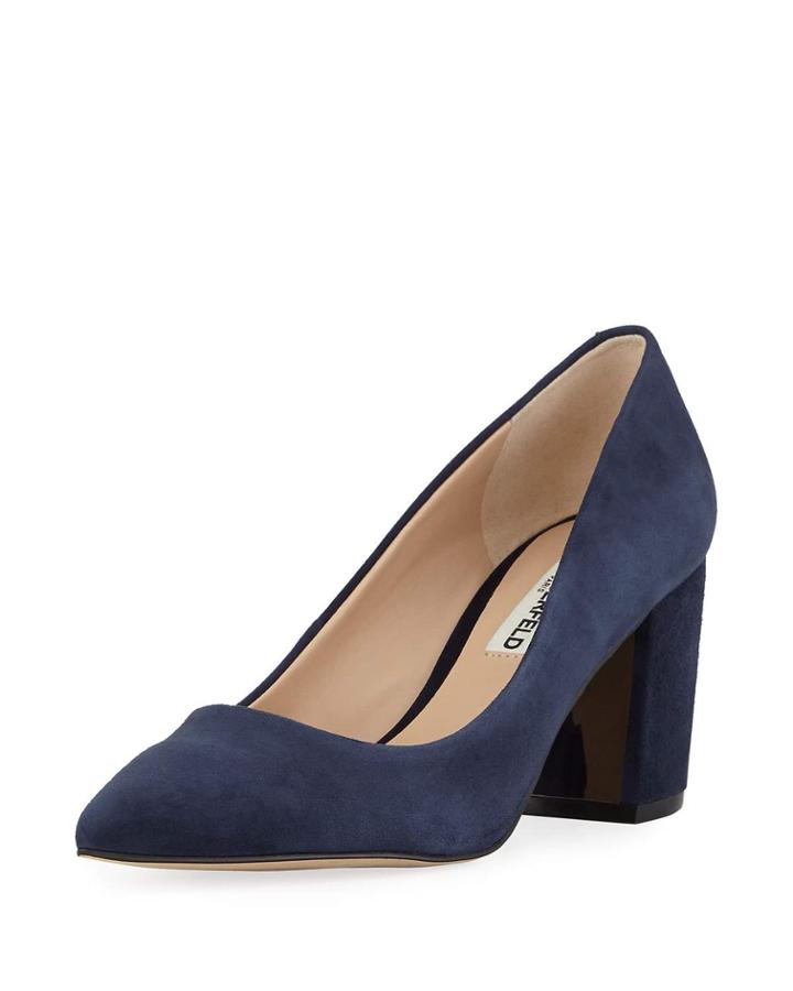 Addie Suede Block-heel Pumps