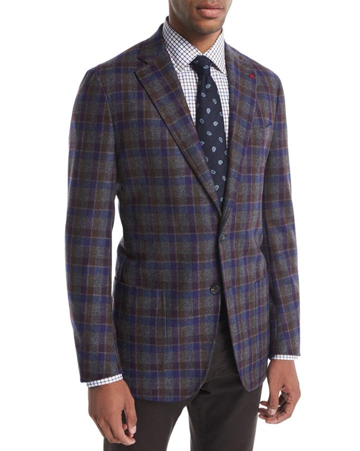 Domenico Large Check Wool-cashmere Blazer