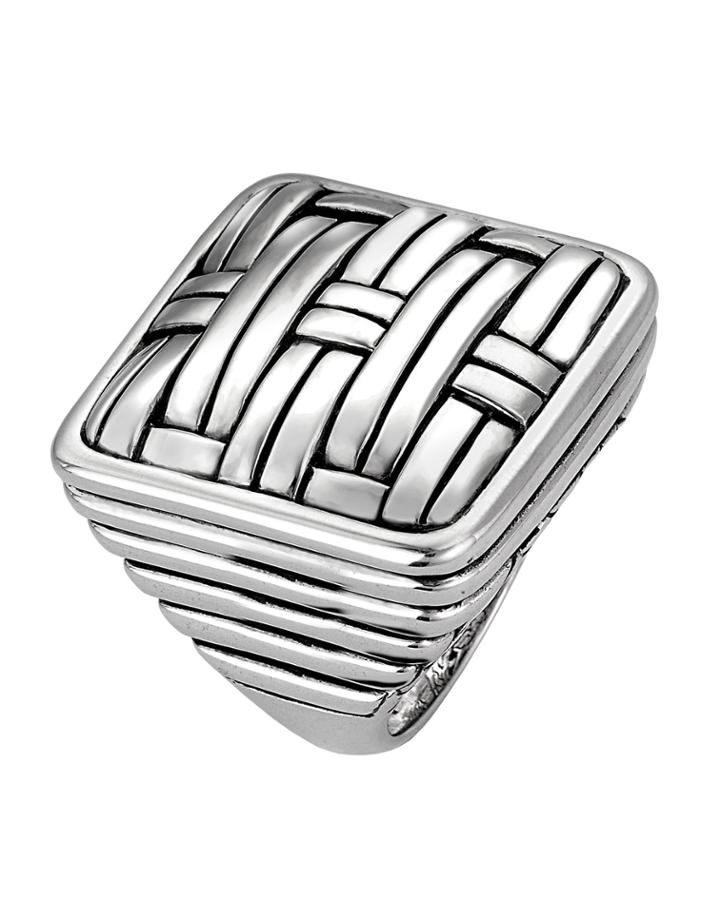 John Hardy Bedeg Silver Square Ring,