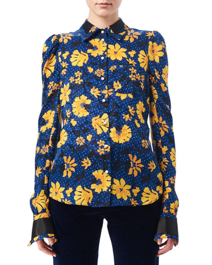 Marlowe Floral Dot Satin-trim