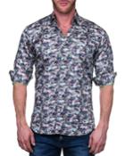 Men's Fibonacci Shaped Sport Shirt - Army Bird Gray